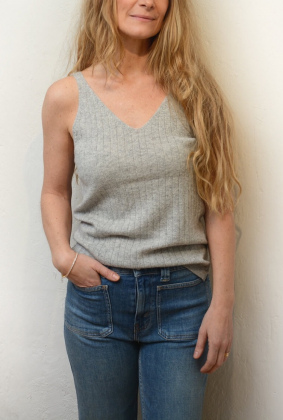 Anny Rib Tank Top, Grey Melange