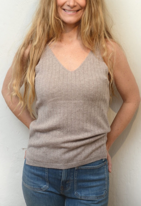 Anny Rib Tank Top, Toast