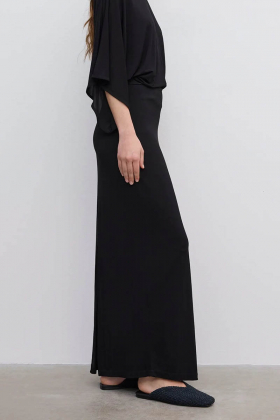 Jersey Maxi Skirt, Black