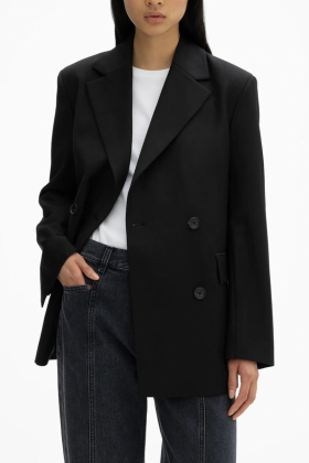 Classic Wool Blazer, Black