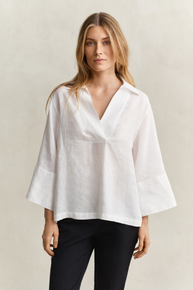 Rel linen popover shirt, White
