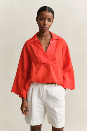 Rel linen popover shirt, Perfect red