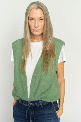 MMThora Knit Vest, Turf green