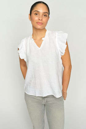 MMTea Linen Blouse, White