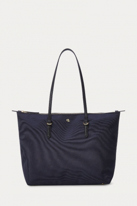 Nylon Medium Keaton Tote Bag, Refined Navy & Black