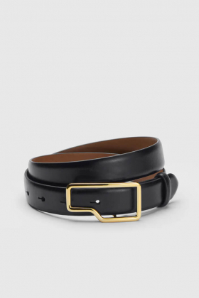 Cernobbio black leather belt