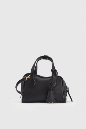 Ormelle Top Handle Bag, Black Grained