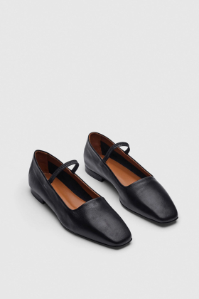Petina Mary Jane Flats, Black Nappa
