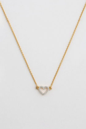 Snap Necklace Stone Heart, Gold & Crystal