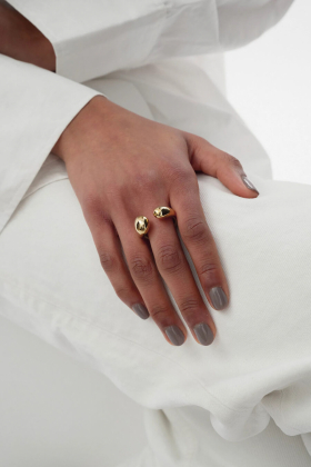 Bolded Drops Ring, Gold