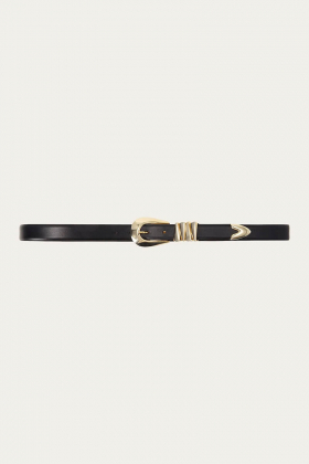 Azelia Buckle Leather Belt, Black
