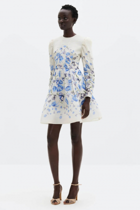 Leoni Silk Blend Mini Dress, Tulip Blue