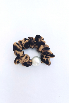 Scrunchie, Pearl & Warm brown leo