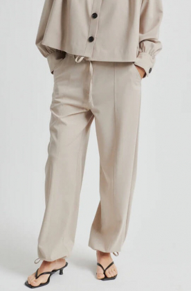 Zoie Cargo Trousers, Light Beige Melange