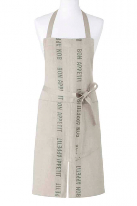 Apron Bon Appetit, Linen & Khaki