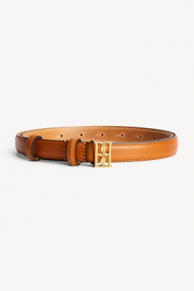 Marlos Leather Belt, Toasted Coconut